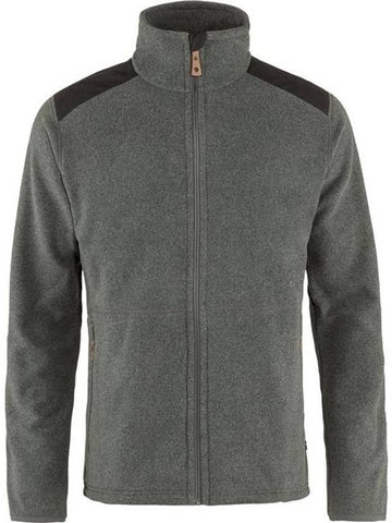 Men's Sten Fleece Zip-up Jacket Dark Grey - FJALL RAVEN - BALAAN 1