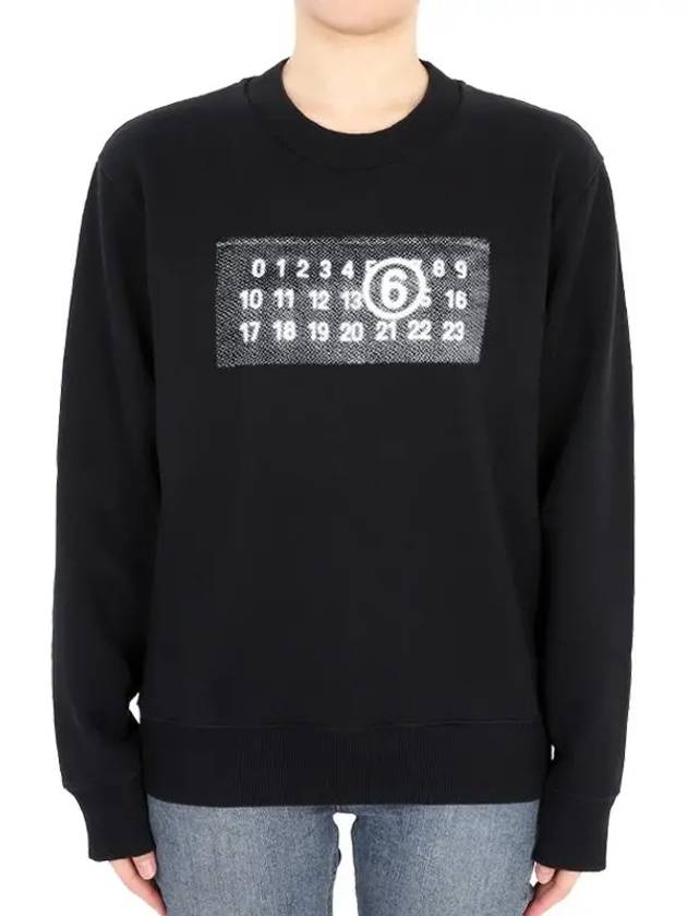 Number Logo Print Cotton Sweatshirt Black - MAISON MARGIELA - BALAAN 3