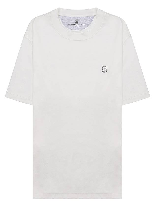 Logo Cotton Short-Sleeved T-Shirt White - BRUNELLO CUCINELLI - BALAAN 2