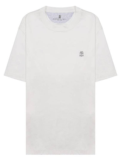 Logo Cotton Short-Sleeved T-Shirt White - BRUNELLO CUCINELLI - BALAAN 2