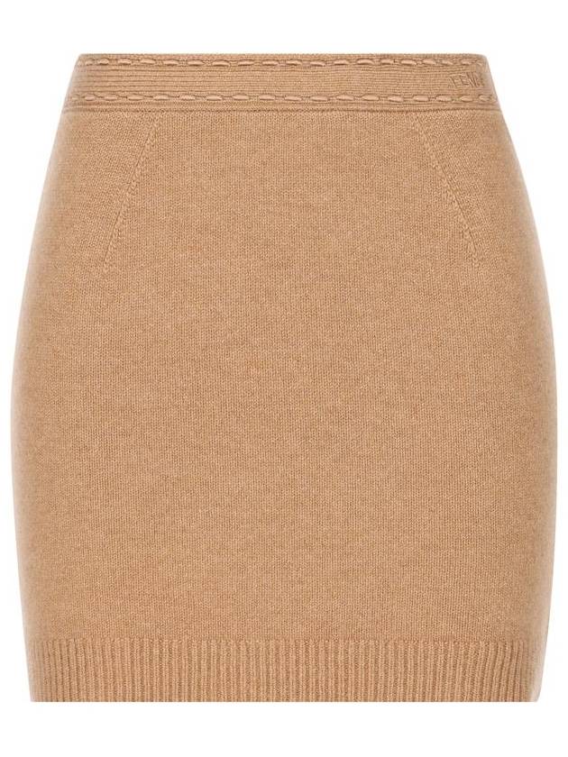 Mini Cashmere H-Line Skirt Light Brown - FENDI - BALAAN 2