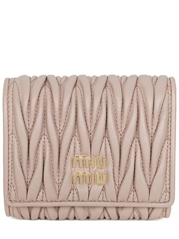 Matelasse Logo Nappa Leather Half Wallet Powder Pink - MIU MIU - BALAAN 2