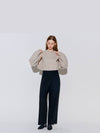 Button Point Wool Pintuck Wide Slacks Black - OPENING SUNSHINE - BALAAN 3