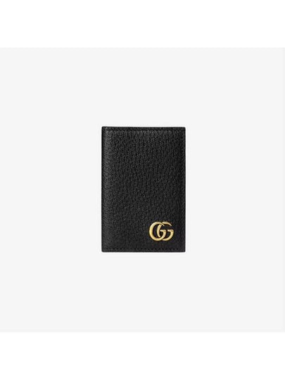 GG Marmont Leather Card Wallet Black - GUCCI - BALAAN 2