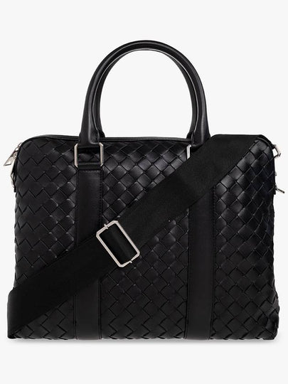 Intrecciato Leather Brief Case Black - BOTTEGA VENETA - BALAAN 2