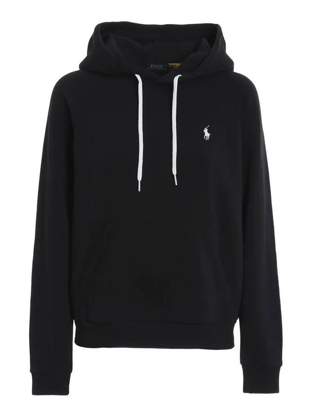 Women's White Embroidered Logo Hoodie Top Black - POLO RALPH LAUREN - BALAAN.