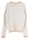 Logo Cable Wool Knit Top Ivory - MSGM - BALAAN 3