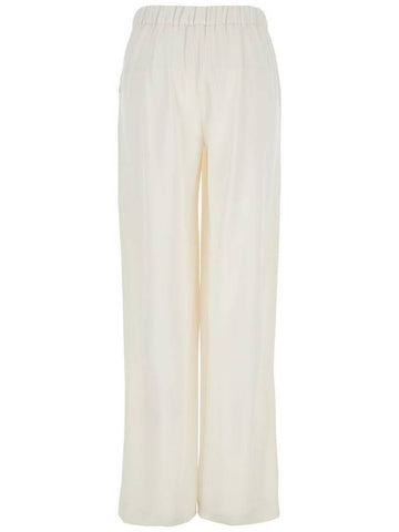 White Pants With Wide Leg And Elastic Rear Waist In Tech Fabric Woman - P.A.R.O.S.H. - BALAAN 1