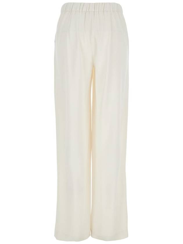 White Pants With Wide Leg And Elastic Rear Waist In Tech Fabric Woman - P.A.R.O.S.H. - BALAAN 1