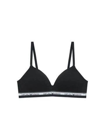 UNDERWEAR Women s Logo Line Band Triangle Bra Black - EMPORIO ARMANI - BALAAN 1