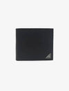 Triangle Logo Saffiano Half Wallet Black - PRADA - BALAAN 3