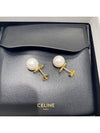 Maillon Triomphe Pearl Gold Earrings White - CELINE - BALAAN 5