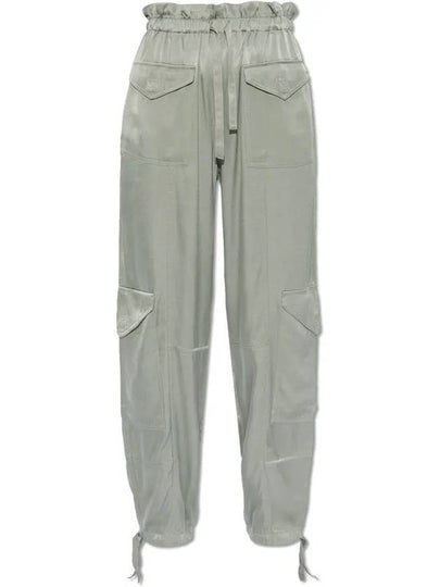 Washed Satin Track Pants Grey - GANNI - BALAAN 2