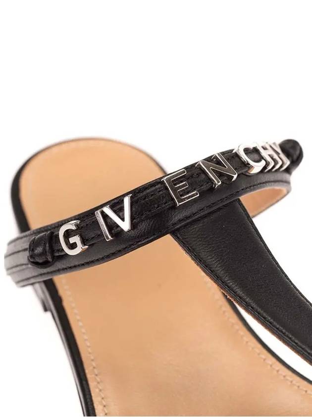 Metal Logo T Strap Sandals Black - GIVENCHY - BALAAN 5