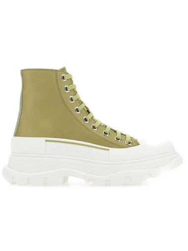 Women's Tread Slick High Top Sneakers Green - ALEXANDER MCQUEEN - BALAAN 1