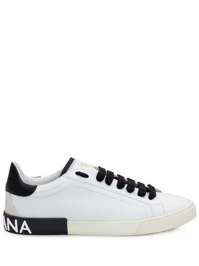 Calfskin Portofino Vintage Sneakers White Black - DOLCE&GABBANA - BALAAN 2