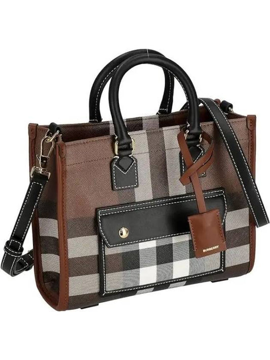 Tartan Check Freya Mini Tote Bag Brown - BURBERRY - BALAAN 2