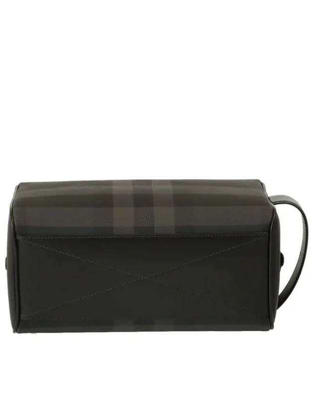 Allover Check Strap Pouch Clutch Bag Charcoal - BURBERRY - BALAAN 5