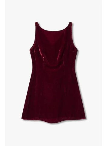 Sleeveless Velvet Mini Dress Brisbane Cherry Red - REFORMATION - BALAAN 1