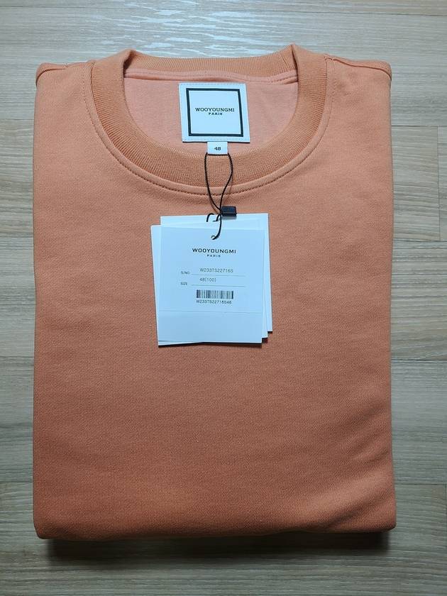 Orange Leather Patch Sweatshirt Salmon Sweatshirt W233TS22716S - WOOYOUNGMI - BALAAN 3