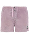 Men's Logo Patch Swim Shorts Rose Quartz - STONE ISLAND - BALAAN.