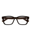 Eyewear Logo Temple Bold Square Glasses Brown - GUCCI - BALAAN.