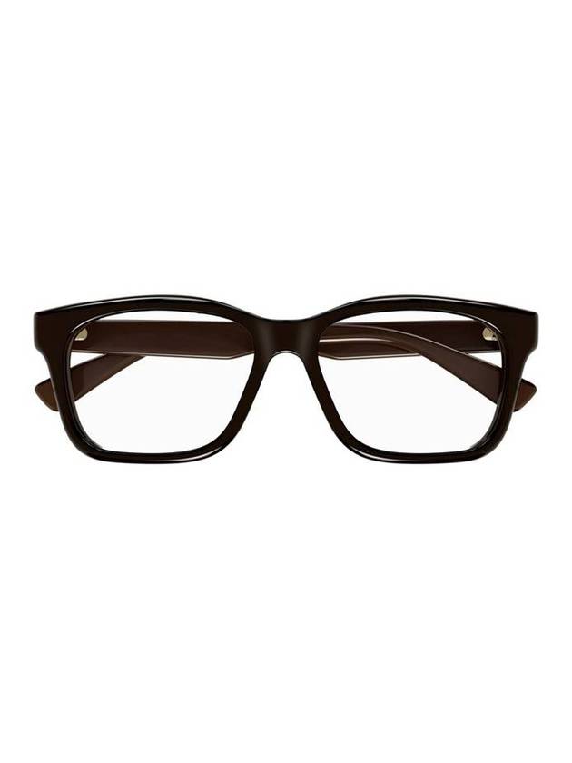 Eyewear Logo Temple Bold Square Glasses Brown - GUCCI - BALAAN.