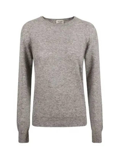 Cashmere Silk Knit Top Grey - SAINT LAURENT - BALAAN 2