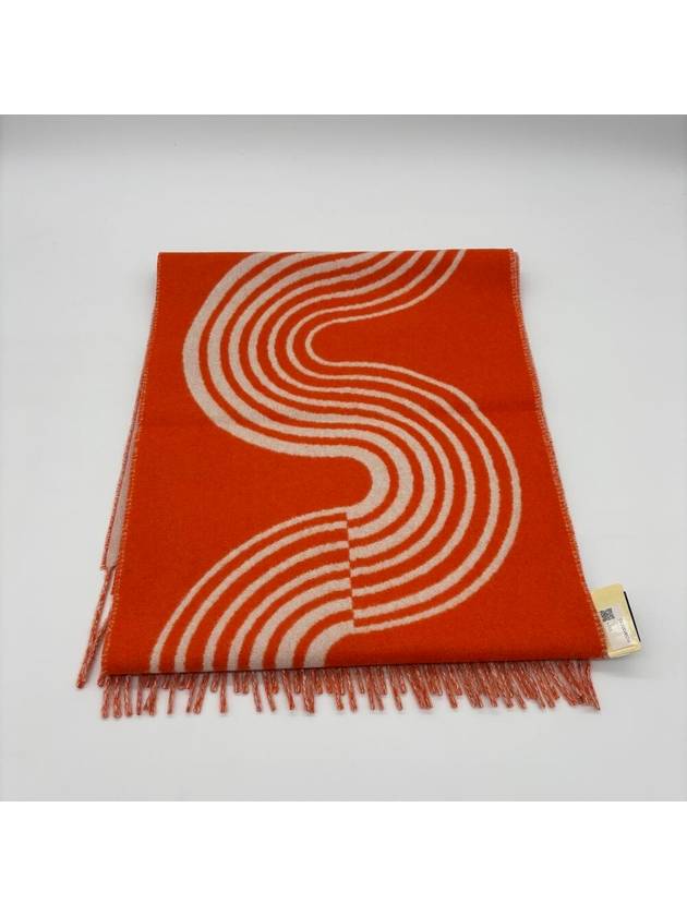 Casaque Vague Muffler Orange Ivory - HERMES - BALAAN 4