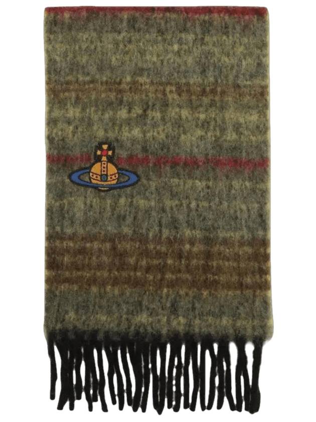 Chunky Stripe Alpaca Muffler Green - VIVIENNE WESTWOOD - BALAAN 1