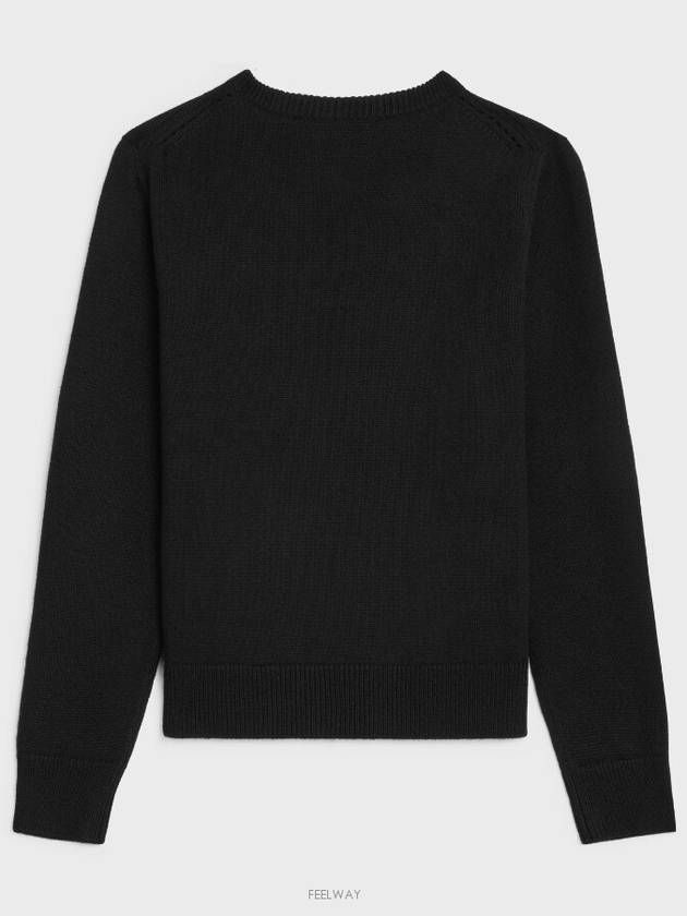 Black Cashmere Triomphe Heritage Sweater RY02N317V 38NO - CELINE - BALAAN 4