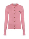 Bea Logo Wool Cardigan Pink - VIVIENNE WESTWOOD - BALAAN 2