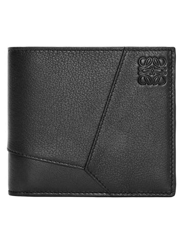 Puzzle Logo Bifold Classic Calfskin Bifold Wallet Black - LOEWE - BALAAN 1