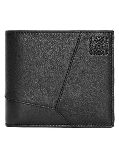 Puzzle Logo Bifold Classic Calfskin Bifold Wallet Black - LOEWE - BALAAN 1