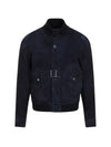 Leather Light Suede Bomber Jacket Navy - TOM FORD - BALAAN 2