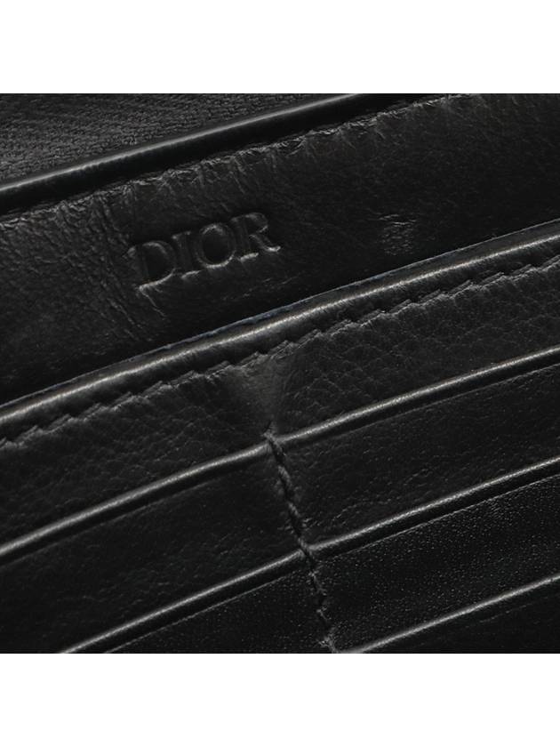 Black CD Diamond Canvas Zipper Long Wallet 2ESBC252DCO - DIOR - BALAAN 9