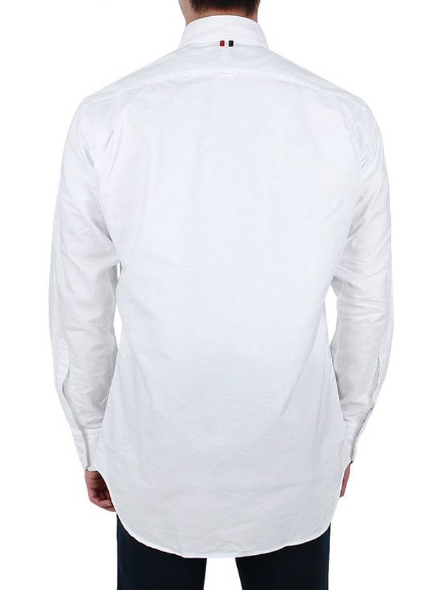 Men's Logo Patch Classic Cotton Long-Sleeve Shirt White - THOM BROWNE - BALAAN 6