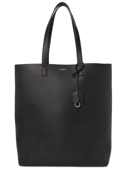 Logo Soft Leather Bold Tote Bag Black - SAINT LAURENT - BALAAN 2