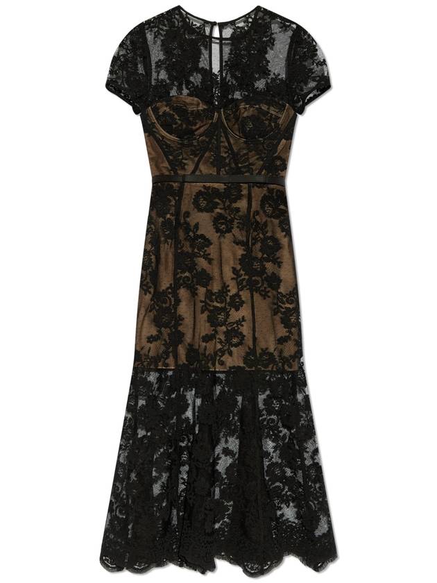 Self Portrait Lace Dress With Belt, Women's, Black - SELF PORTRAIT - BALAAN 1