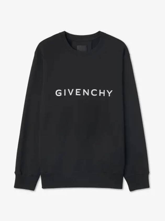 Logo Print Cotton Sweatshirt Black - GIVENCHY - BALAAN 2