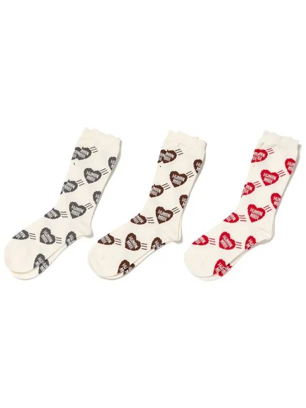 heart socks ivory gray - HUMAN MADE - BALAAN 4