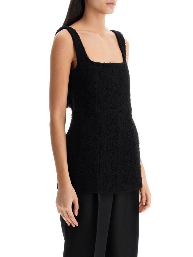 black boucle top without sleeves square neck - TOTEME - BALAAN 2