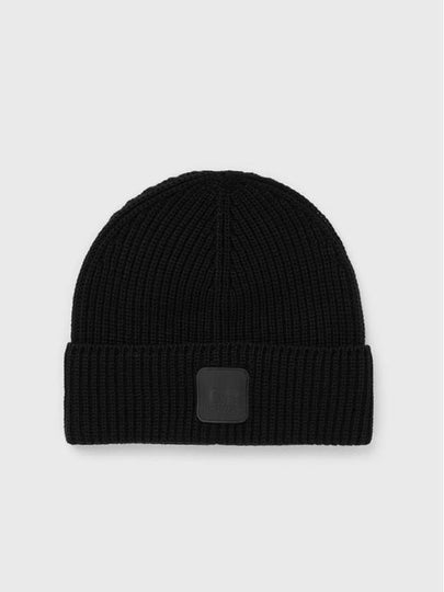 Extra Fine Merino Wool Logo Beanie Black - CP COMPANY - BALAAN 2