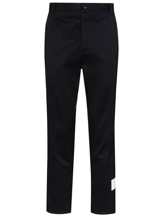 Men's Twill Unconstructed Cotton Straight Pants Navy - THOM BROWNE - BALAAN 2