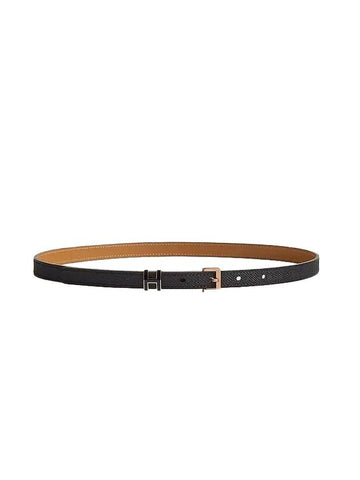 Women's Pop H 15 Leather Belt Black - HERMES - BALAAN.