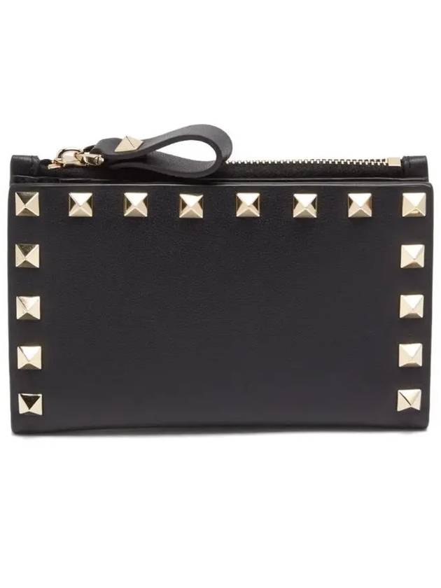 Logo Rockstud Coin Card Wallet Black - VALENTINO - BALAAN 3