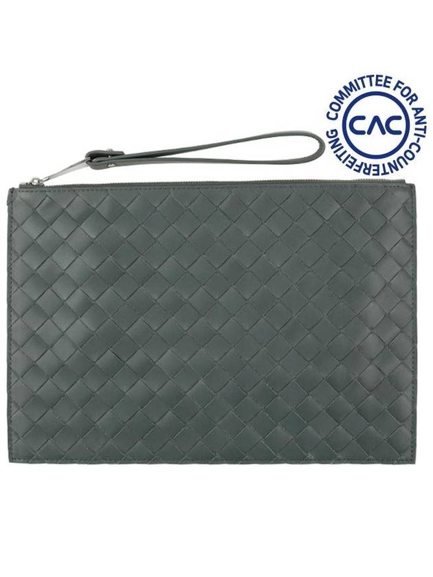 Intrecciato Wide Weaving Clutch Bag Slate - BOTTEGA VENETA - BALAAN 2