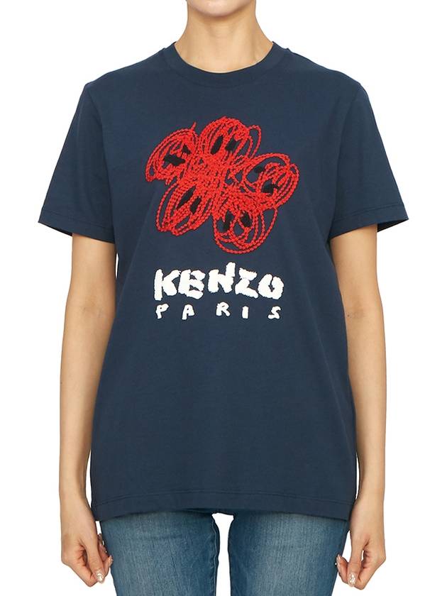 Drone Varsity Women's Short Sleeve T-Shirt 2TS102 4SG 77 245 - KENZO - BALAAN 1