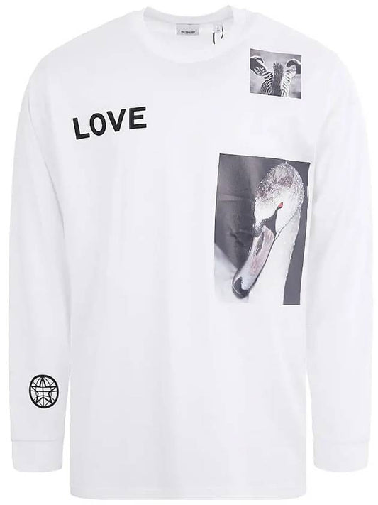 Men's Montage Print Long Sleeve T-Shirt White - BURBERRY - BALAAN 2