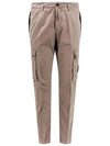 Wappen Patch Old Treatment Slim Fit Cargo Straight Pants Brown - STONE ISLAND - BALAAN 3